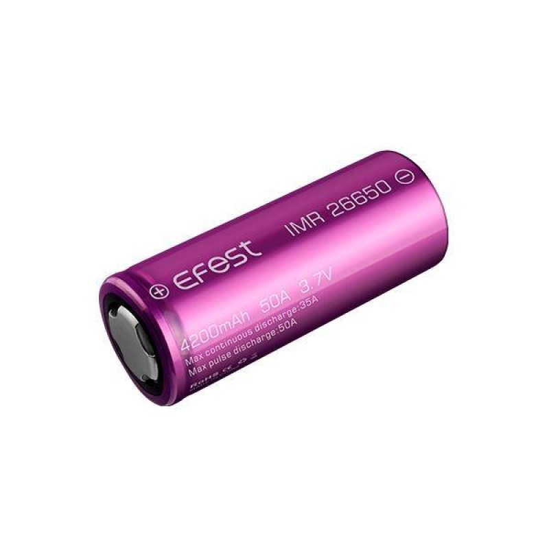 1pc Efest - IMR 26650 4200mAh 50A - Flat Top Li ion Rechargeable Battery